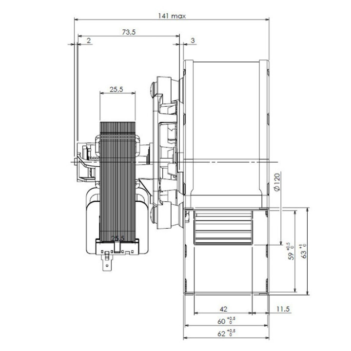Ventilatore centrifugo TRIAL CAH12Y4-004 stufe a pellet 14706125