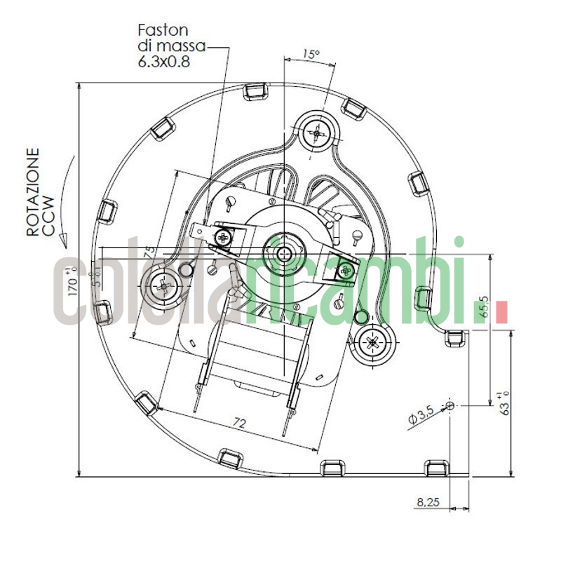 Ventilatore centrifugo TRIAL CAH12Y4-004 stufe a pellet 14706125
