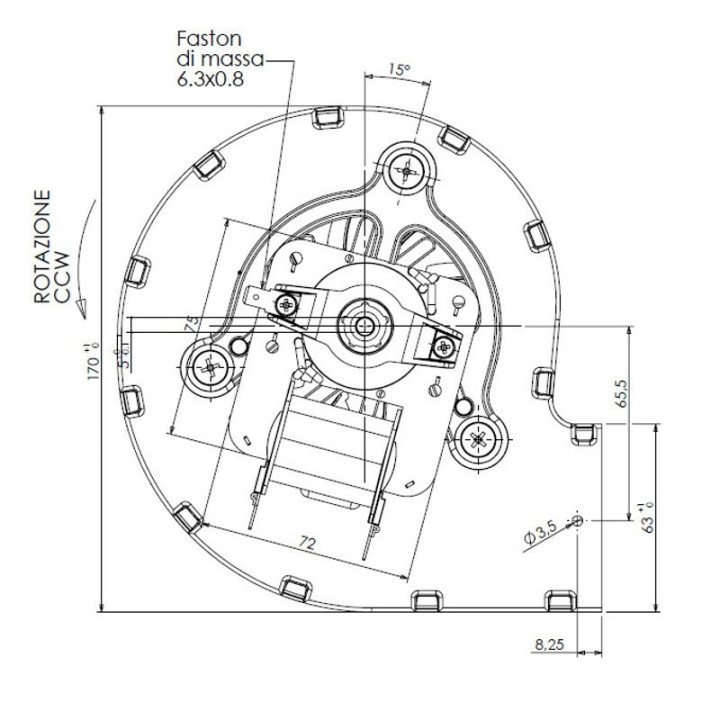 Ventilatore centrifugo TRIAL CAH12Y4-004 stufe a pellet 14706125