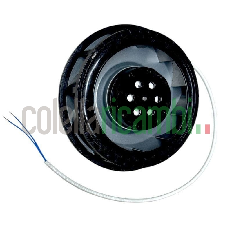 Ventilatore assiale EBM RER125-19/56 con struttura e rotore in metallo.