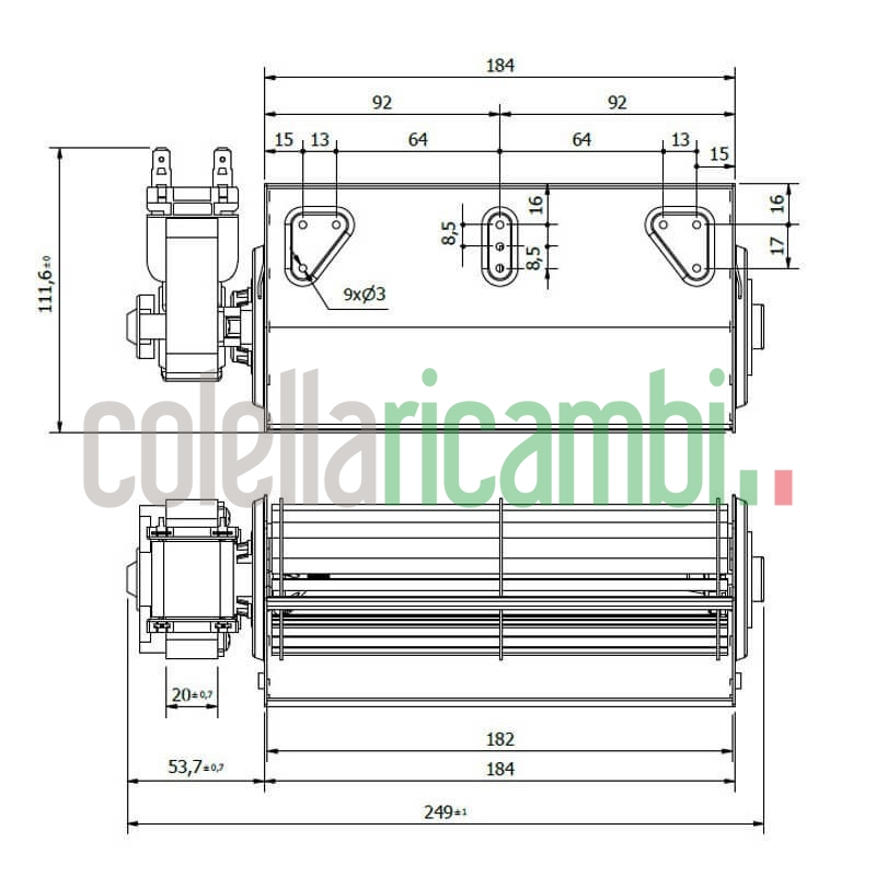 Ventola tangenziale COPREL TFL 180/C.20T AFN HT