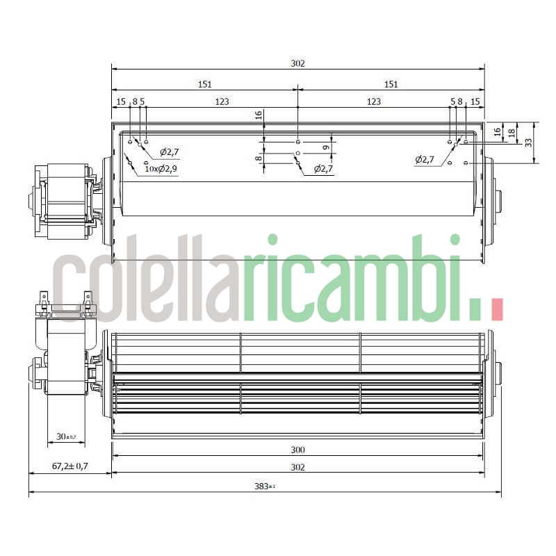 Ventola tangenziale COPREL TFL 65-300/C.30T ASC HT