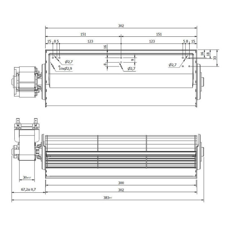 Ventola tangenziale COPREL TFL 65-300/C.30T ASC HT