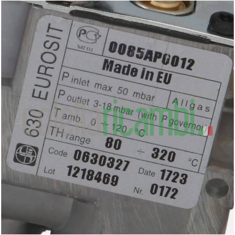 Termostato valvola gas 630 EUROSIT 0630327