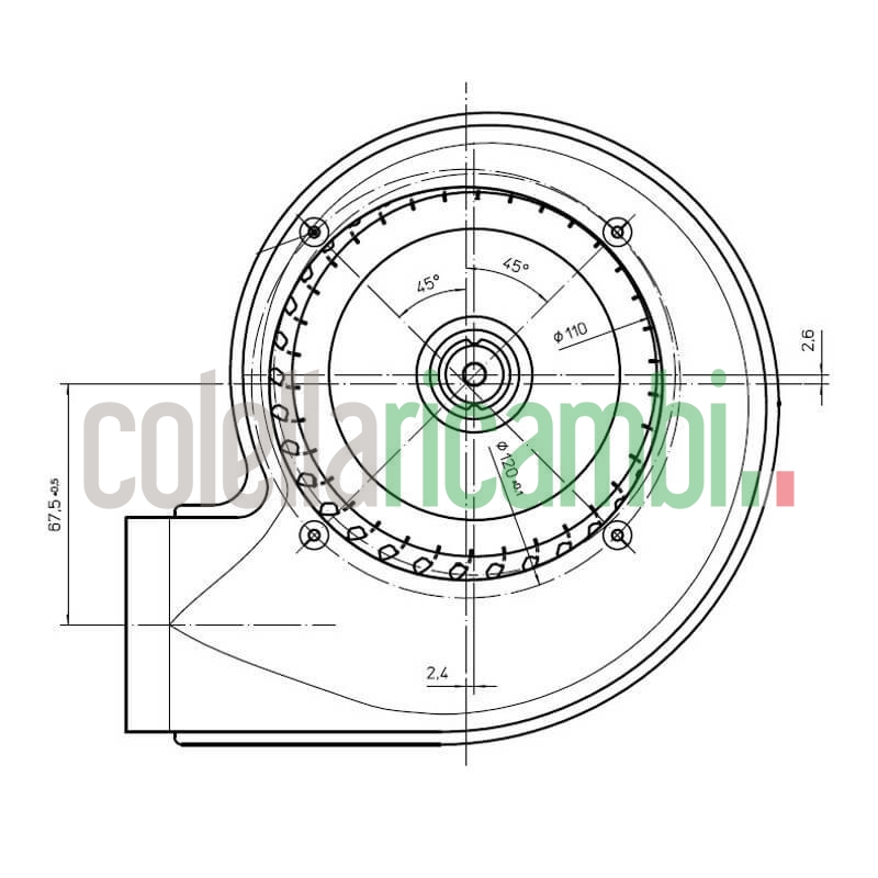 Estrattore - aspiratore fumi RLH120/0038A12-3038 14706181