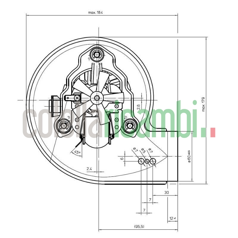 Estrattore - aspiratore fumi RLH120/0038A12-3038 14706181