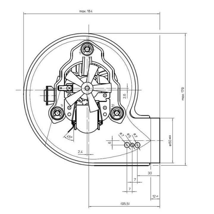 Estrattore - aspiratore fumi RLH120/0038A12-3038 14706181