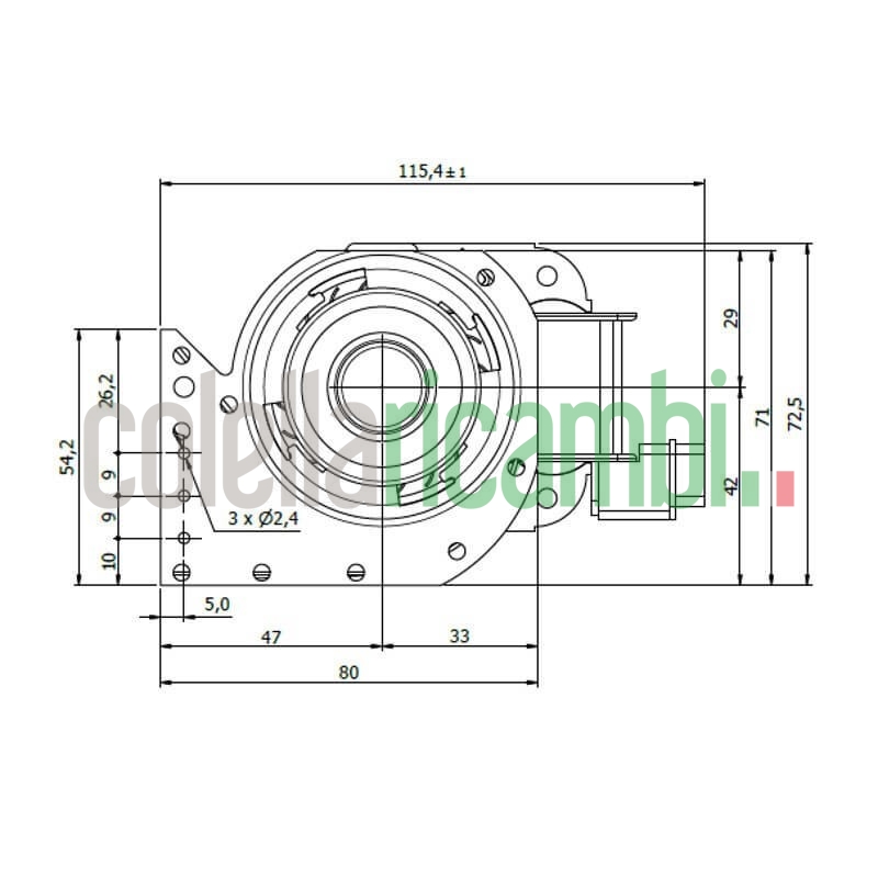 Ventola tangenziale COPREL TFL 45-240/20T1ADN HT Stufe a Pellet 14706200