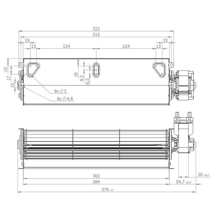 Ventola tangenziale COPREL FFR 300/C.20T ASN HT Stufe a Pellet 14706205