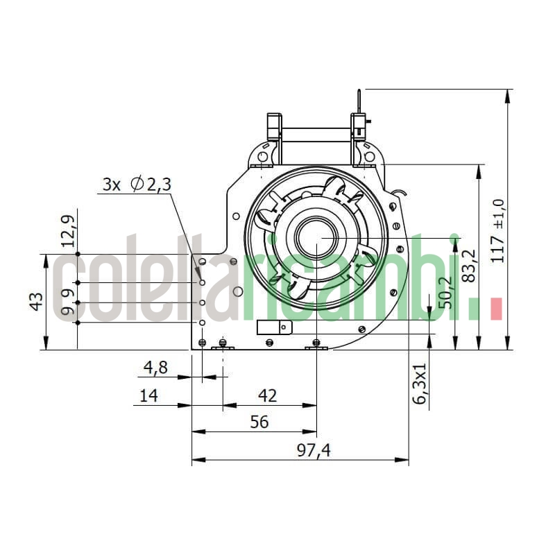 Ventola tangenziale COPREL FFL 270/C.20T ASN HT Stufe a Pellet 14706207