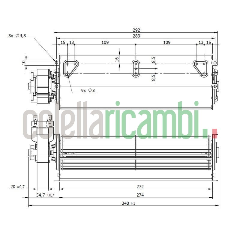 Ventola tangenziale COPREL FFL 270/C.20T ASN HT Stufe a Pellet 14706207