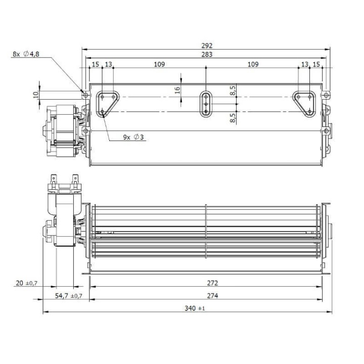 Ventola tangenziale COPREL FFL 270/C.20T ASN HT Stufe a Pellet 14706207