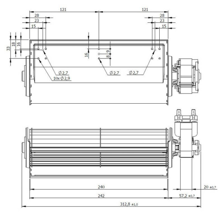 Ventola tangenziale COPREL TFR 65-240/C.20T ASN HT Stufe a Pellet 14706206