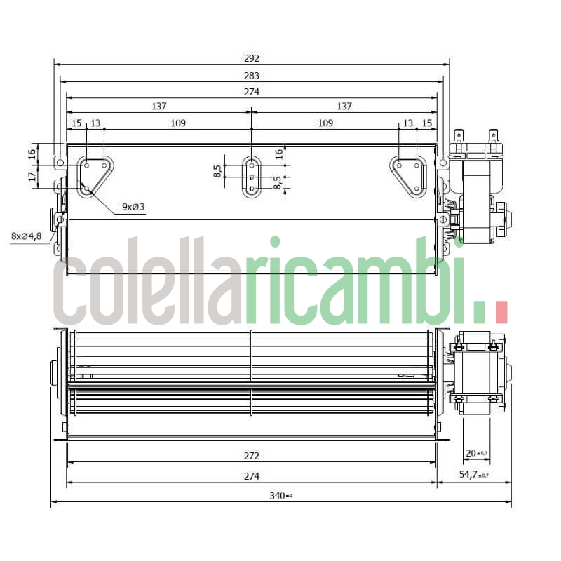 Ventola tangenziale COPREL FFR 270/C.20T AFN HT Stufe a Pellet 14706204
