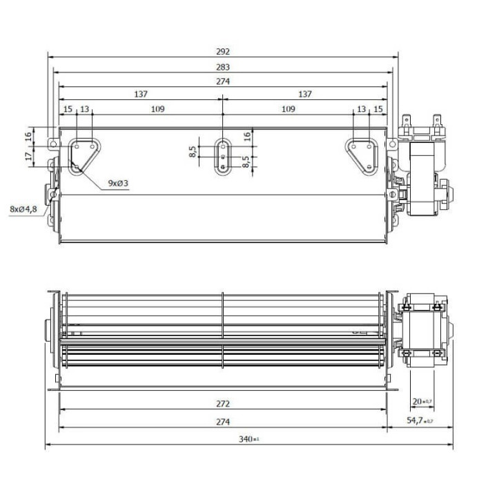 Ventola tangenziale COPREL FFR 270/C.20T AFN HT Stufe a Pellet 14706204