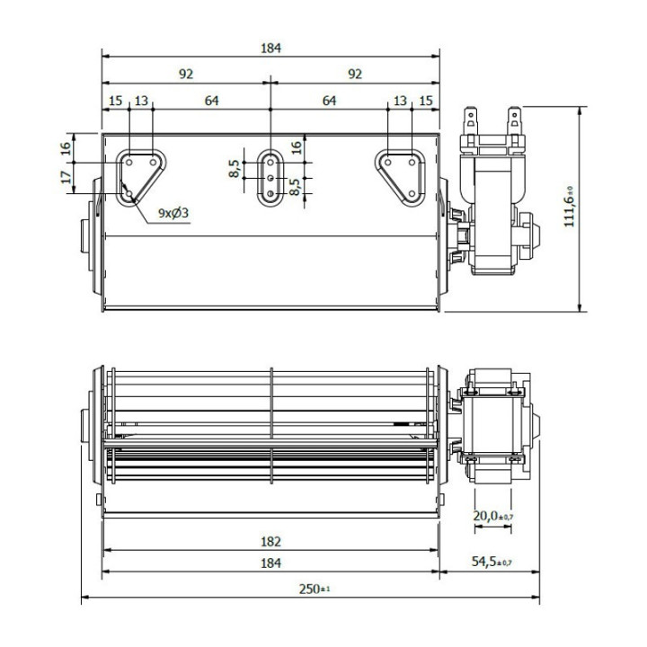 Ventola tangenziale COPREL TFR 180/C.20T AFN HT Stufe a Pellet 14706201