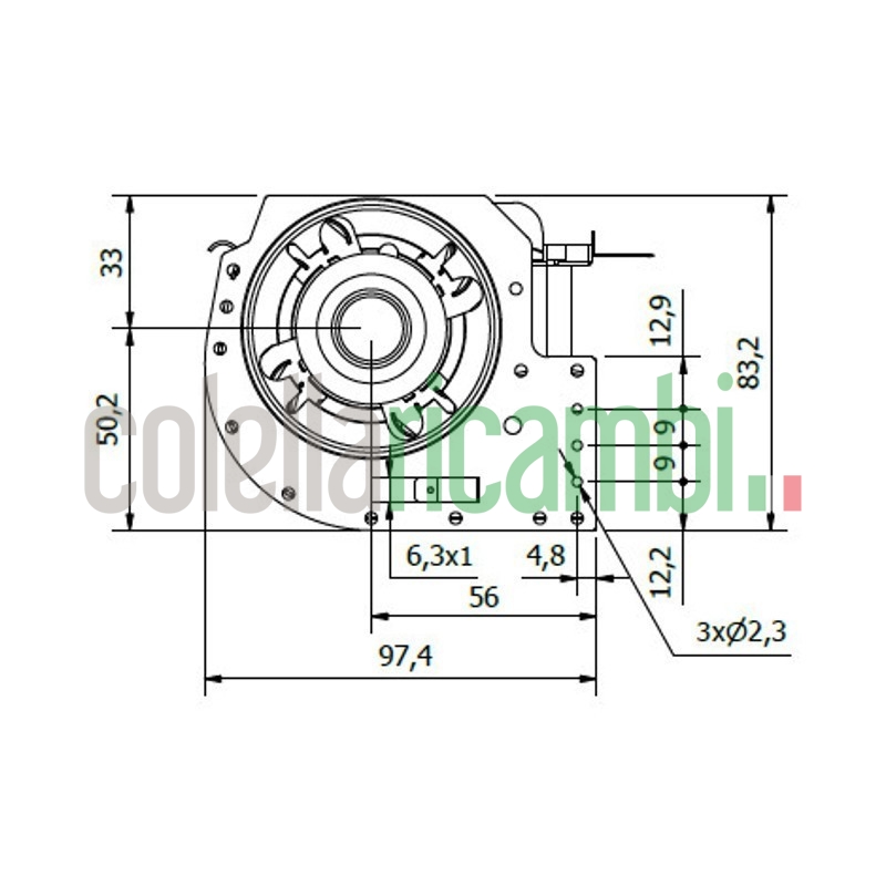 Ventola tangenziale COPREL TFR 180/C.20T AFN HT Stufe a Pellet 14706201