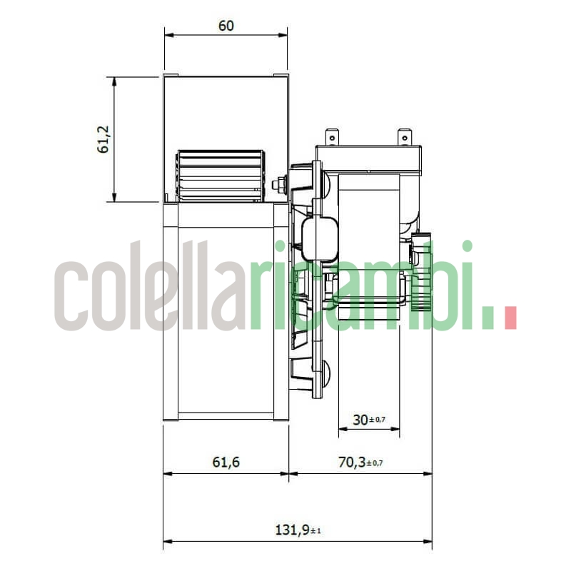 Ventilatore centrifugo COPREL RSR 97/40 C.30T ASN HT BB Stufe a Pellet 14706211
