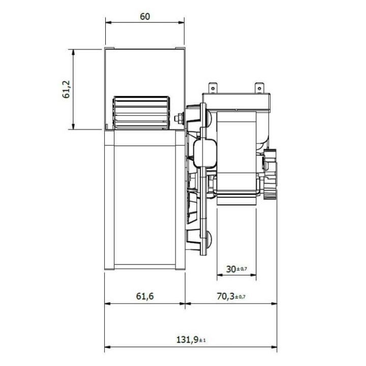 Ventilatore centrifugo COPREL RSR 97/40 C.30T ASN HT BB Stufe a Pellet 14706211