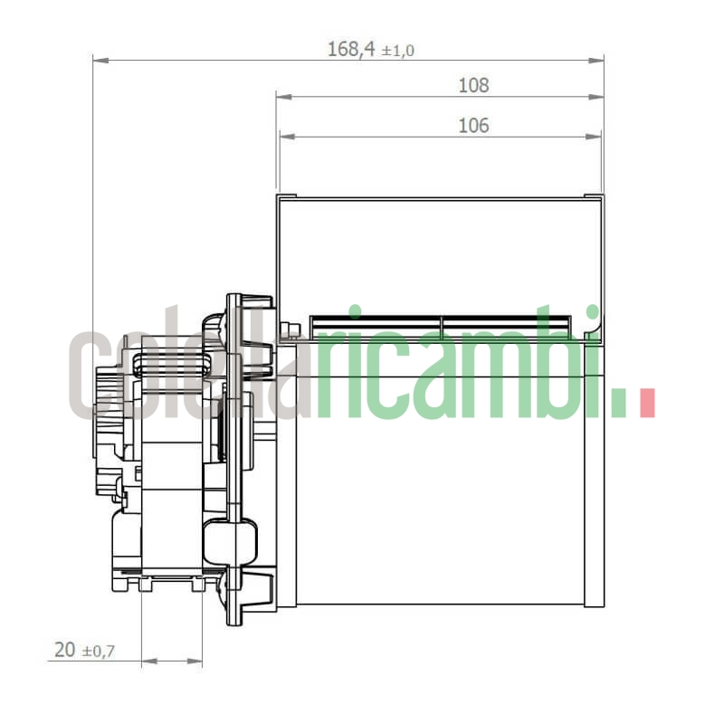 Ventilatore centrifugo COPREL DDL 76/86 C.62-20T ADN HT BB Stufe a Pellet 14706212