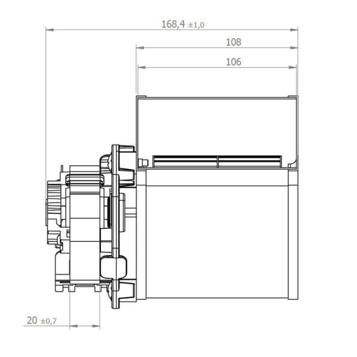 Ventilatore centrifugo COPREL DDL 76/86 C.62-20T ADN HT BB Stufe a Pellet 14706212