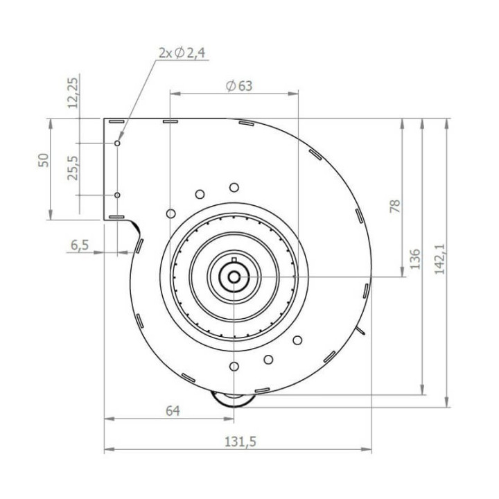Ventilatore centrifugo COPREL DDL 76/86 C.62-20T ADN HT BB Stufe a Pellet 14706212