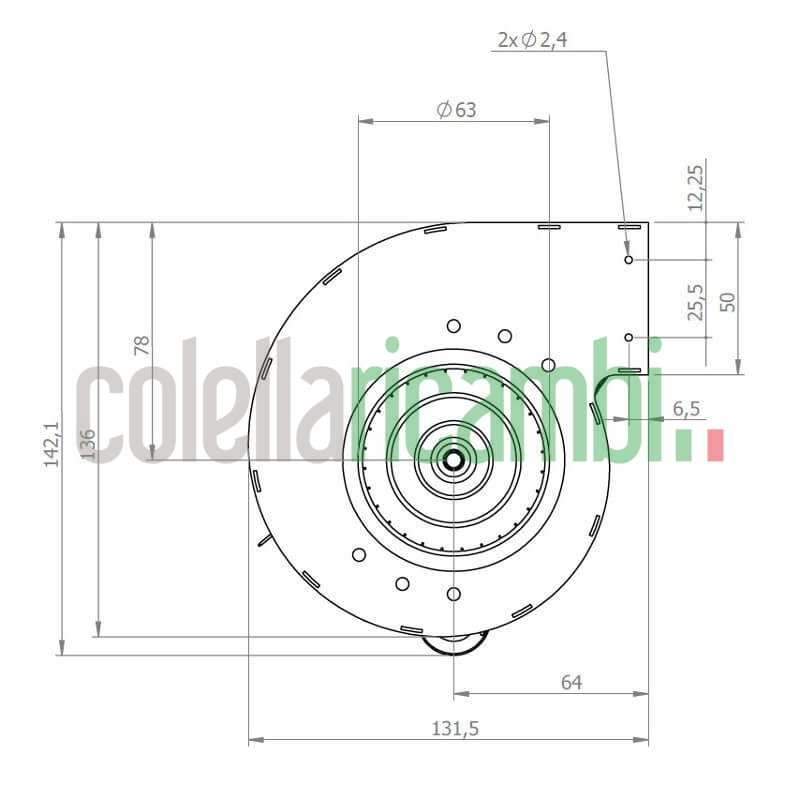 Ventilatore centrifugo DDR 76/86 C.62-20T ADN HT BB Stufa a Pellet 14706213