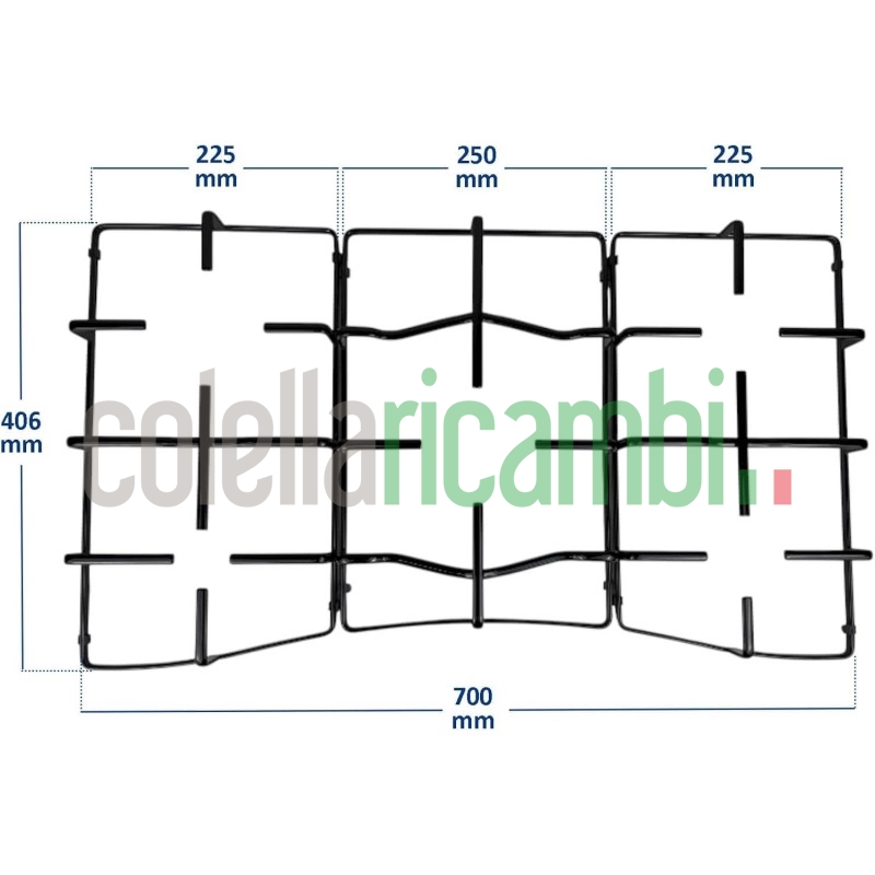 Kit Sostituzione Griglie 5 Fuochi compatibile con Piano Cottura Hotpoint Ariston – Set 3 Griglie