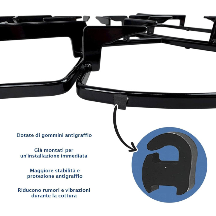 Kit Sostituzione Griglie 5 Fuochi compatibile con Piano Cottura Hotpoint Ariston – Set 3 Griglie