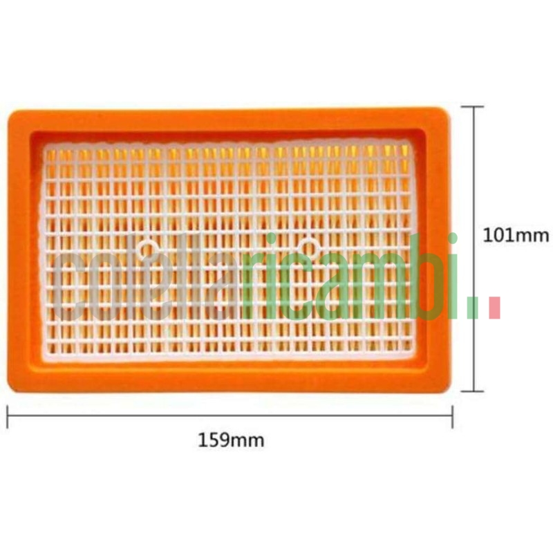Filtro Piatto Plissettato per Aspirapolvere, Compatibile con Karcher WD 4 WD 5 WD 6, Plastica, 159x101mm