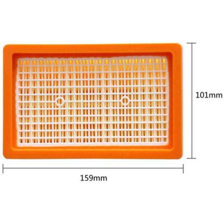 Filtro Piatto Plissettato per Aspirapolvere, Compatibile con Karcher WD 4 WD 5 WD 6, Plastica, 159x101mm