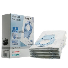 Confezione 4 sacchetti Tipo P MegaAir SuperTEX per Aspirapolvere Bosch 00468264