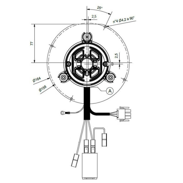 Vendita Estrattore aspiratore fumi ECM FIME ES150PC004 stufe a pellet 14706250