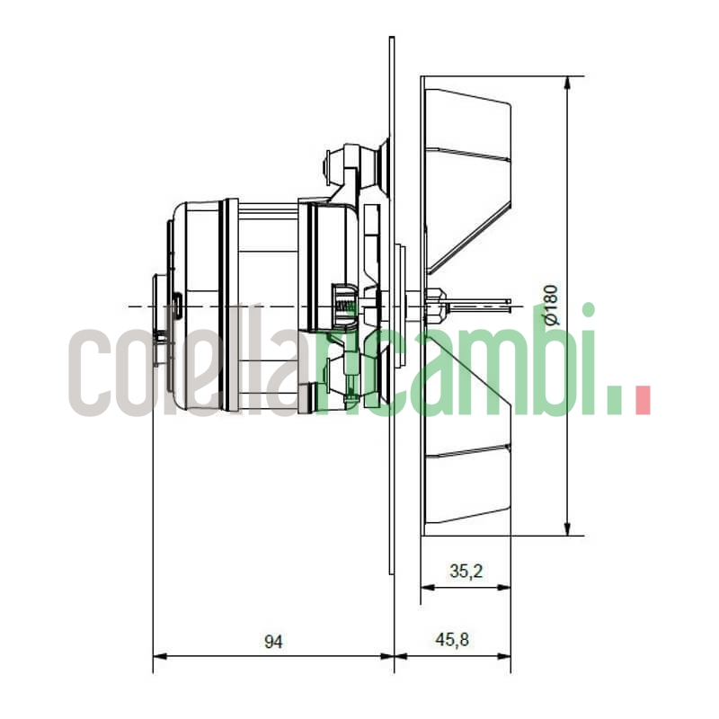 Estrattore - aspiratore fumi ECM FIME ES180P002 Stufa a pellet 14706253