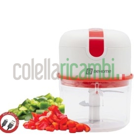 Behome Mini Tritatutto Ricaricabile usb senza fili, Capacità 250 ml Lame Acciaio inossidabile Rosso e Bianco