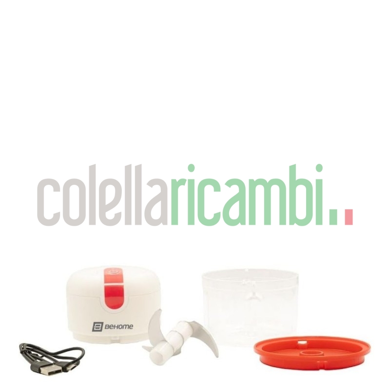 Behome Mini Tritatutto Ricaricabile usb senza fili, Capacità 250 ml Lame Acciaio inossidabile Rosso e Bianco