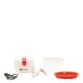 Behome Mini Tritatutto Ricaricabile usb senza fili, Capacità 250 ml Lame Acciaio inossidabile Rosso e Bianco