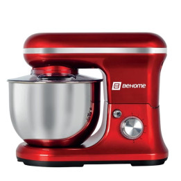 Behome Impastatrice Planetaria Professionale 5L Rosso | 6 Velocità, 2 fruste e 1 gancio per impastare