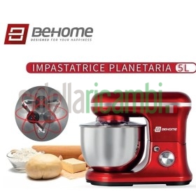 Behome Impastatrice Planetaria Professionale 6,5L Rosso