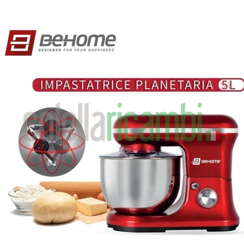 Behome Impastatrice Planetaria Professionale 6,5L Rosso