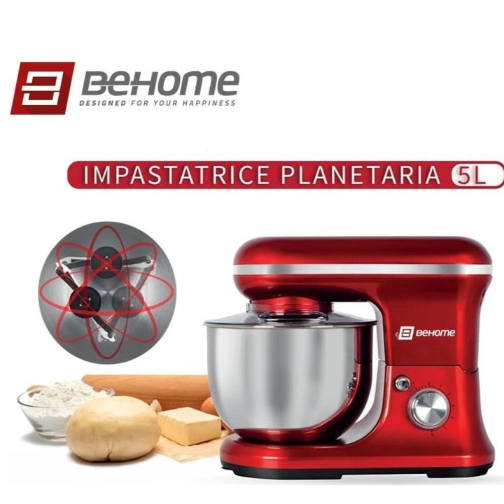 Behome Impastatrice Planetaria Professionale 6,5L Rosso