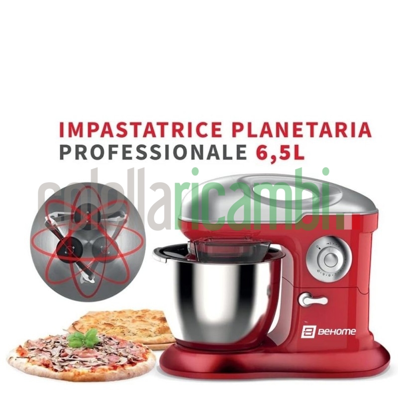 Behome Impastatrice Planetaria Professionale 6,5L Rosso