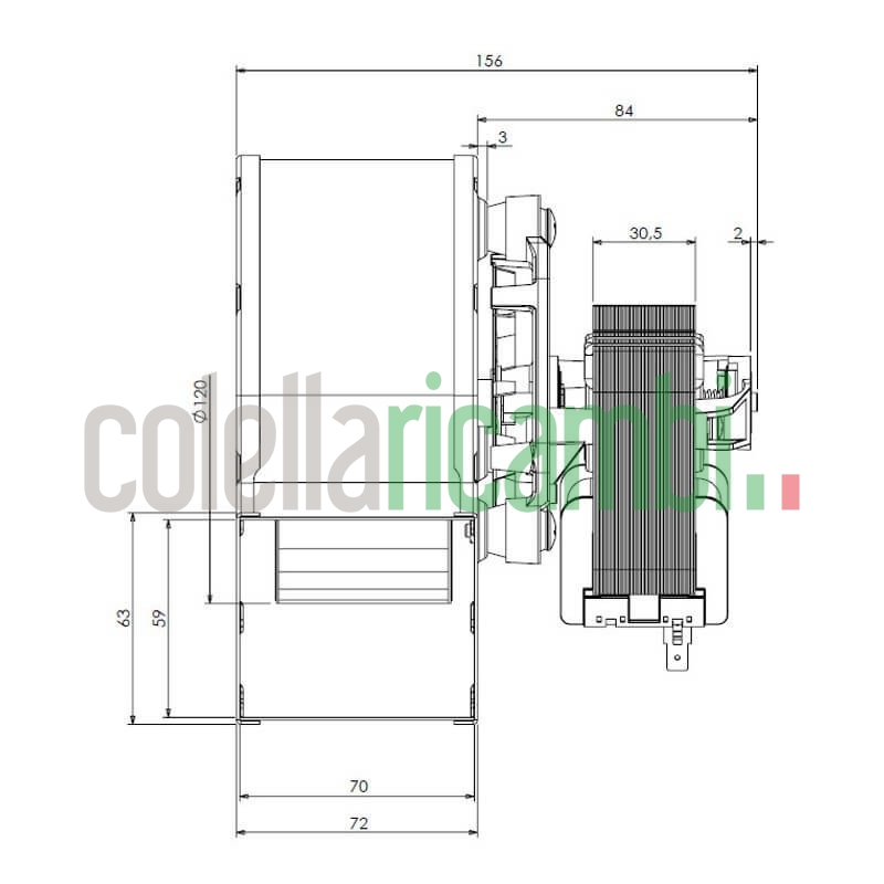 Ventilatore centrifugo TRIAL CAH12Y5-001 per Stufe a Pellet