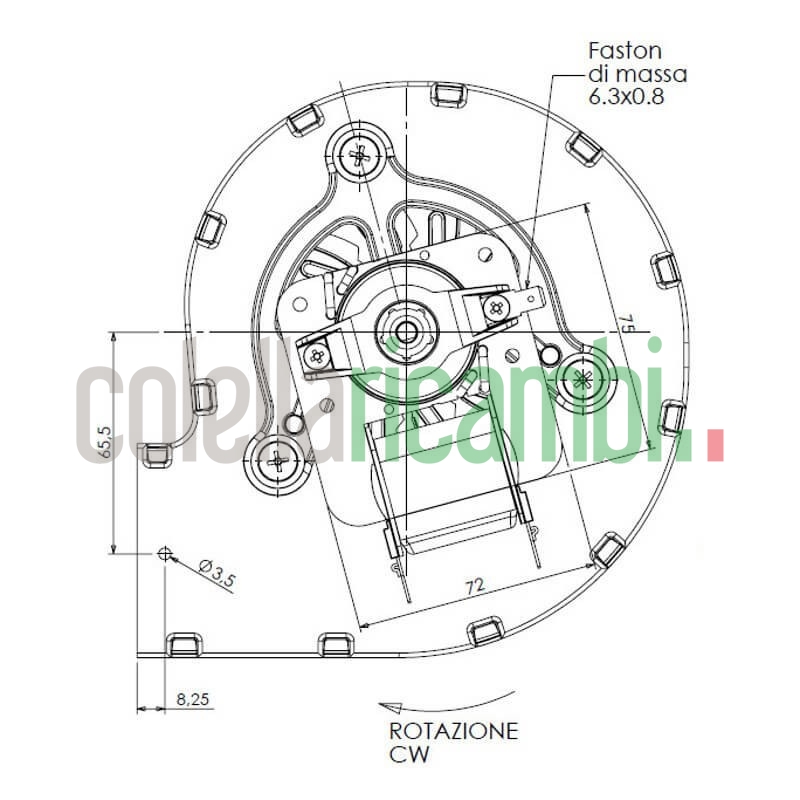 Ventilatore centrifugo TRIAL CAH12Y5-001 per Stufe a Pellet