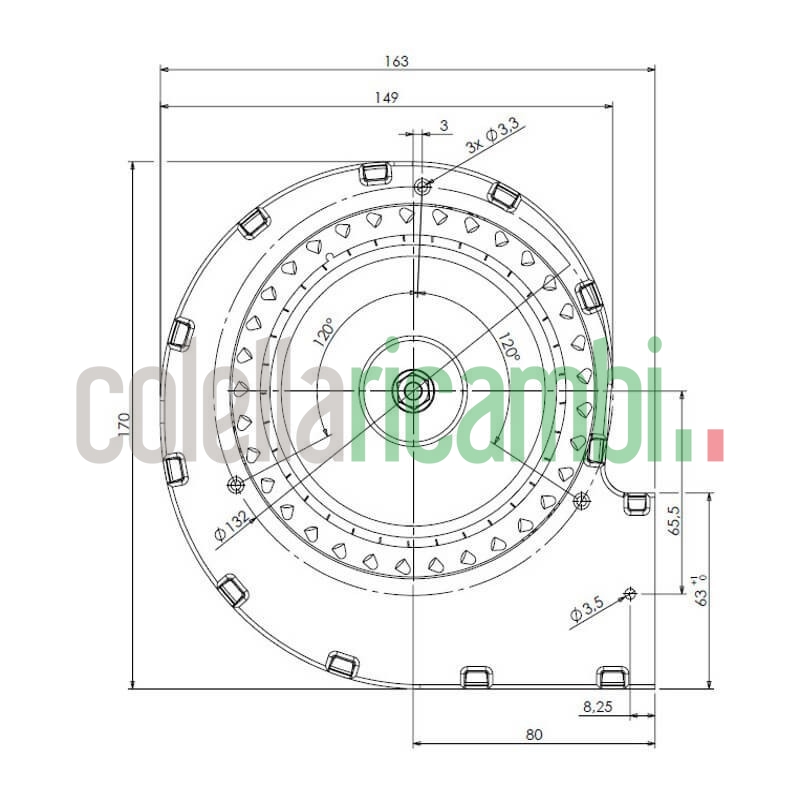 Ventilatore centrifugo TRIAL CAH12Y5-001 per Stufe a Pellet