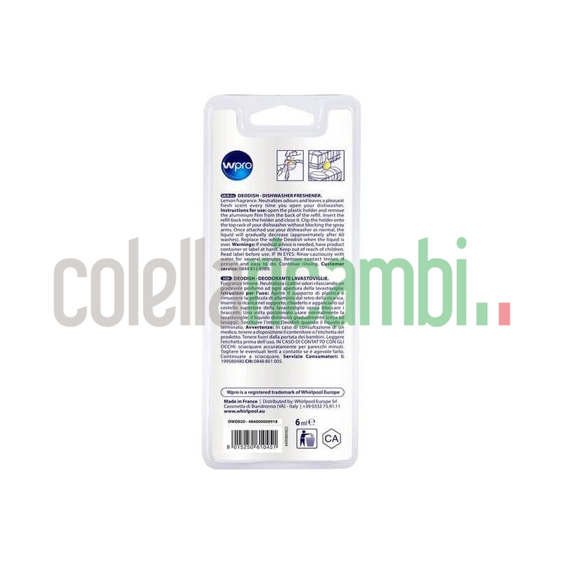 Deodorante al profumo di Limone per Lavastoviglie 1pcs  Deodish WPro