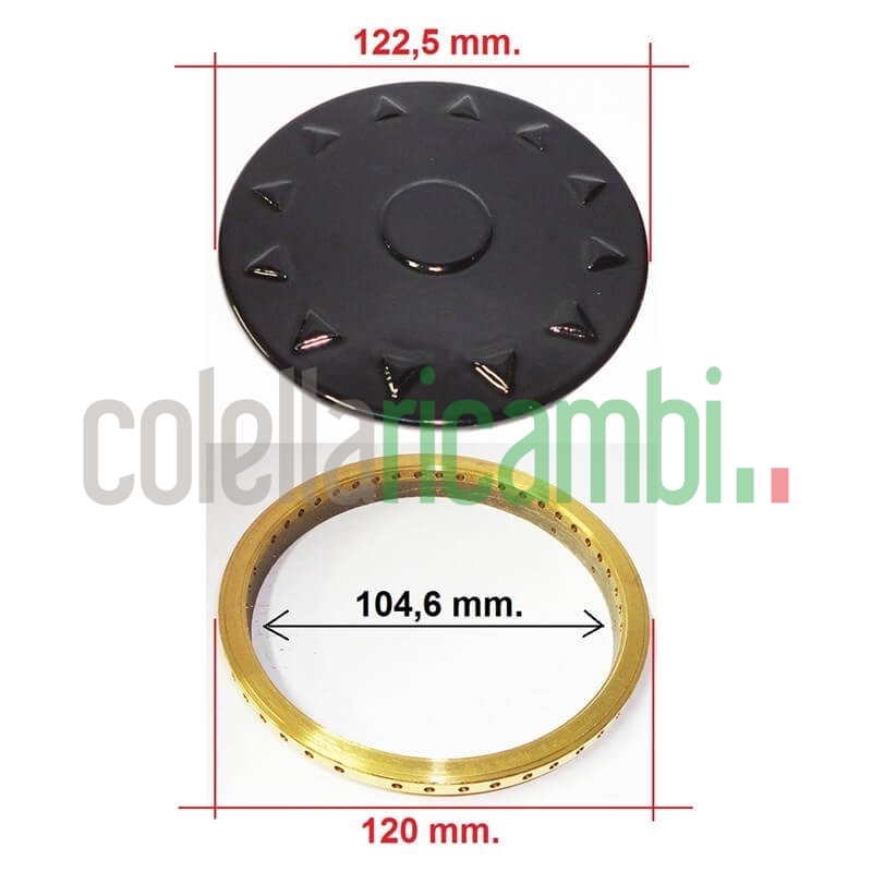 Kit Corona+Piattino 120mm Piano Cottura Nardi-Lofra-Samet S4725-26