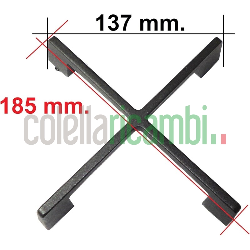 Griglia 4 piedi in ghisa 1 fuoco 185x185mm piano cottura Elba De Longhi G0824