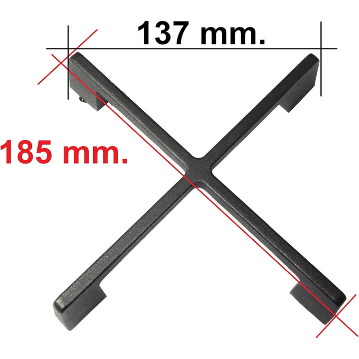 Griglia 4 piedi in ghisa 1 fuoco 185x185mm piano cottura Elba De Longhi G0824