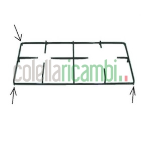 Griglie in piattina 2 fuochi 3 piedini 500x250 per Piano Cottura Lofra P3252